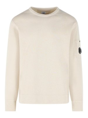 C.P. COMPANY: Sweatshirts & Sweaters - Beige Cotton Sweatshirt