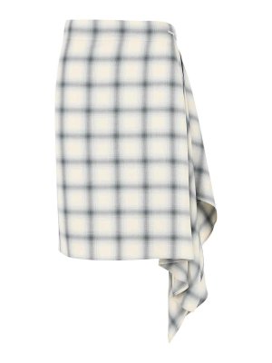 COPERNI: Knee length skirts & Midi - Zero Blue Viscose Skirt