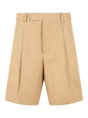 JIL SANDER: Trousers Shorts - Beige Cotton Bermuda Shorts