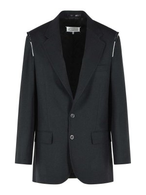 Maison Margiela: blazers - Black Virgin Wool Blazer