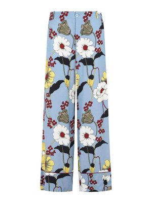 Marni: pantaloni casual - Pantaloni in Viscosa Azzurro