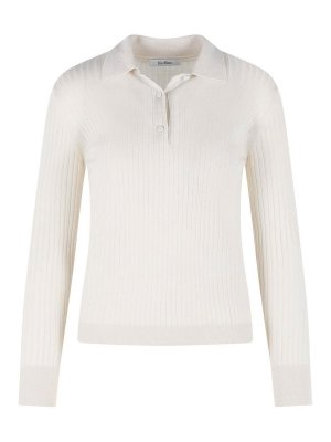 Max Mara: crew necks - Gitano Ivory Cashmere And Silk Sweater