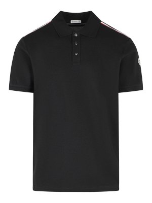 MONCLER: polo shirts - Black Cotton Polo Shirt