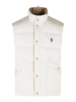 MONCLER: padded jackets - Scais White Polyester Feather Padded Vest