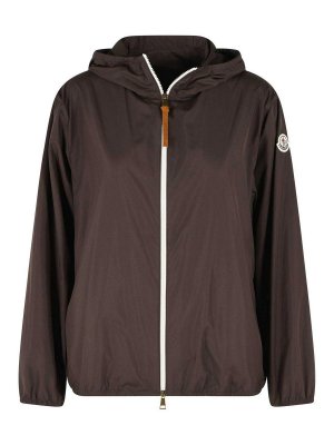 MONCLER: casual jackets - Fegeos Brown Polyester Hooded Jacket