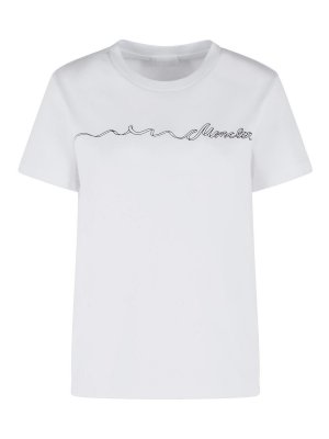 MONCLER: t-shirt - Maglietta in cotone bianco