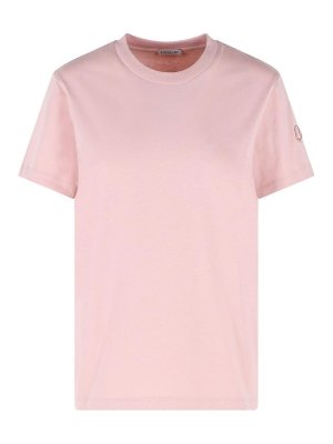 MONCLER: t-shirt - Maglietta in cotone rosa