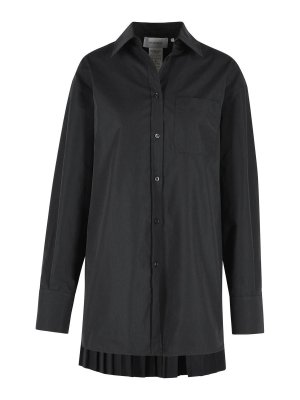 SPORTMAX: shirts - Nespolo Black Cotton Blend Shirt Dress
