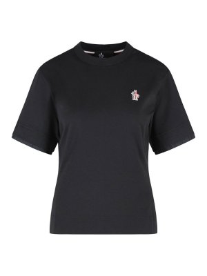MONCLER: t-shirt - Maglietta in cotone nero