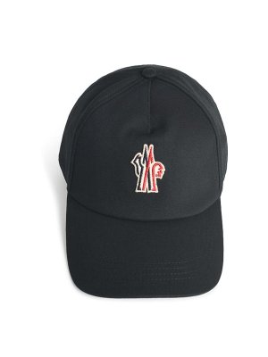 MONCLER: hats & caps - Black Cotton Cap