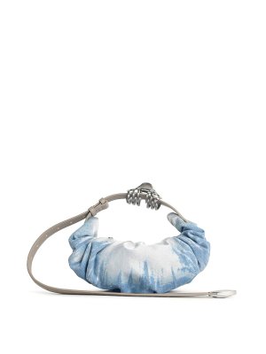 DIESEL: shoulder bags - Hobo Grab-D Blue Satin Denim Bag