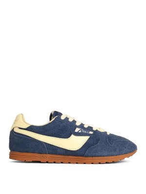 AUTRY: sneakers - Sneakers basse Windspin in misto camoscio blu