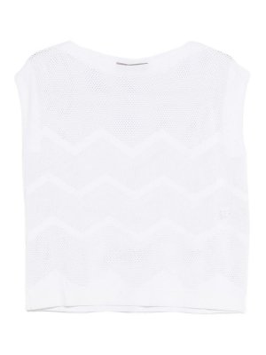 D.EXTERIOR: Suéteres con cuello pico - Suéter Cuello Redondo - Blanco