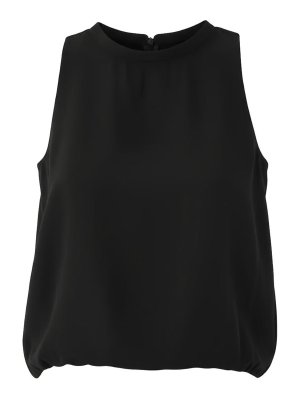 ELEH: Top e canotte - Top nero con zip sul retro