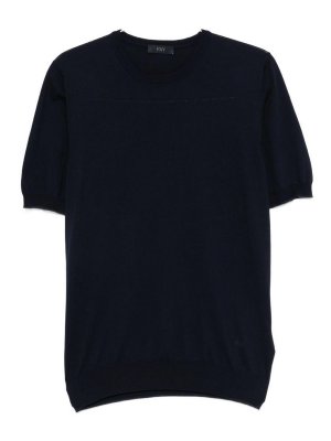 FAY: t-shirts - Blue Crew Neck T-Shirt