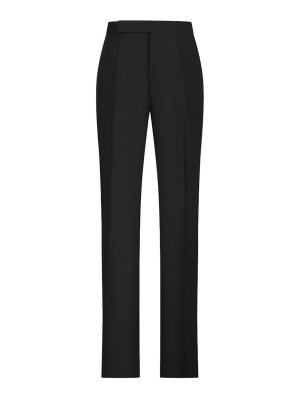 LARDINI: casual trousers - Straight Leg Black Cotton Trousers