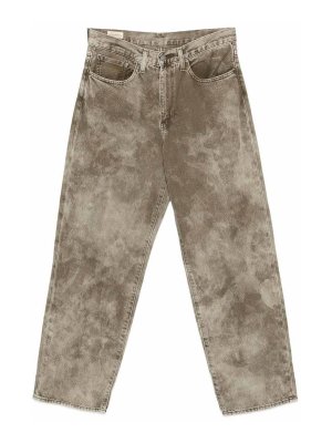 LEVI'S: straight leg jeans - 578 Light Green Tie-Dye Five-Pocket Jeans