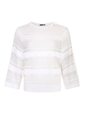 Liu Jo: Strickpullover mit Rundhalsausschnitt - Rundhalspullover - Weiß