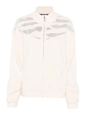 Liu Jo: Felpe e maglie - Felpa bianca con zip a collo alto