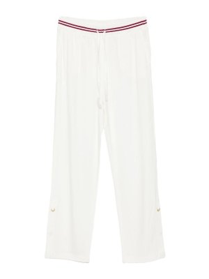 Liu Jo: casual trousers - White Casual Trousers With Red Details