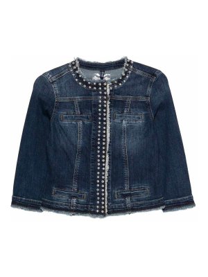 Liu Jo: denim jacket - Denim Jacket With Shiny Studs