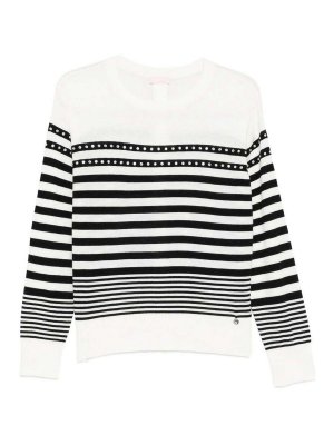 Liu Jo: Strickpullover mit Rundhalsausschnitt - Rundhalspullover - Schwarz