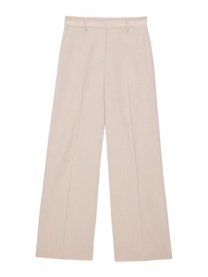 m.s.g.m.: pantaloni casual - Pantaloni a gamba larga in cotone beige