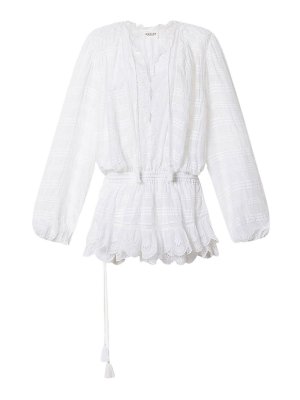 Isabel Marant Etoile: abiti corti - Vestito  Corto Bianco Con Dettagli San Gallo