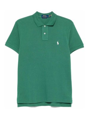 POLO RALPH LAUREN: polo shirts - Green Cotton Polo Shirt With Logo