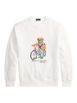 POLO RALPH LAUREN: crew necks - White Crew-Neck Sweater With Long Sleeves