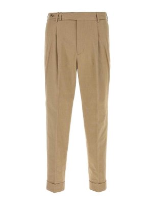 PT TORINO: casual trousers - Trousers In Pure Cotton With Carrot-Shaped