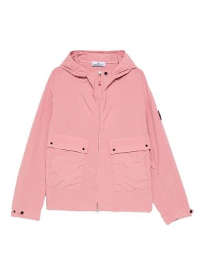 STONE ISLAND: casual jackets - Hooded Windbreaker With Logo Patch