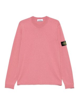 STONE ISLAND: crew necks - Pink Crew Neck Sweater