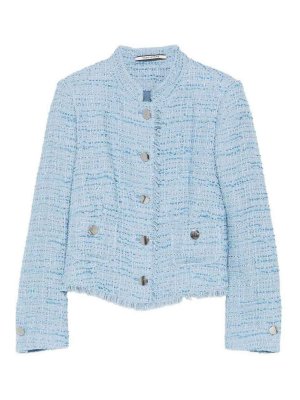 TAGLIATORE: casual jackets - Jacket In Light Blue Featuring A Crew Neck