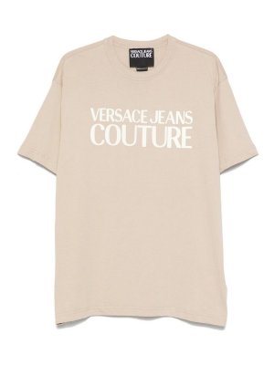 VERSACE JEANS: t-shirts - T-Shirt In Beige Cotton