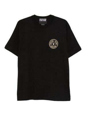 VERSACE JEANS: Strickpullover mit Rundhalsausschnitt - Rundhalspullover - Schwarz