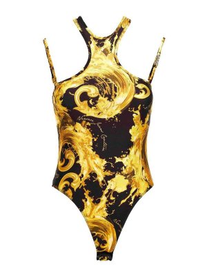 VERSACE JEANS: Tops & Tank tops - Body With Gold And Black Print