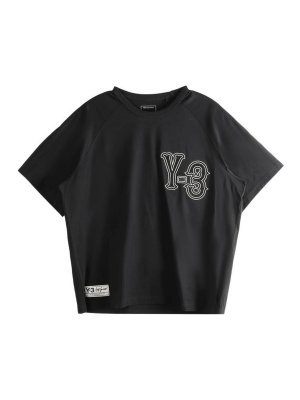 Y-3: T-shirts - T-Shirt - Noir