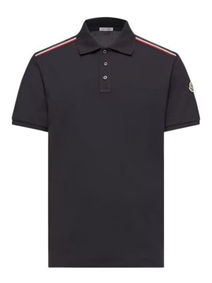 MONCLER: shirts - Black Striped Cotton Shirt