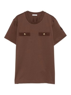 MONCLER: t-shirts - Brown Short-Sleeve T-Shirt By