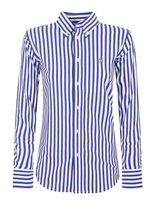 POLO RALPH LAUREN: shirts - Striped Shirt In White And Blue Cotton
