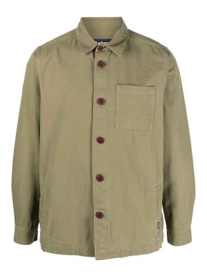 BARBOUR: shirts - Olive Green Cotton Shirt