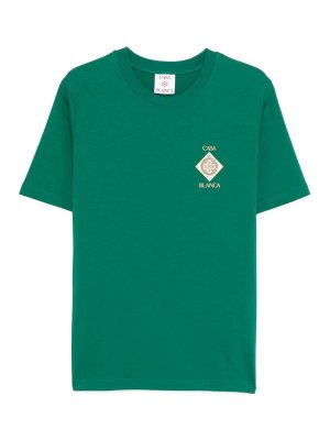 CASABLANCA: t-shirts - Green T-Shirt With Graphic Print