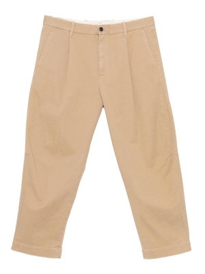 NINE IN THE MORNING: pantaloni casual - Pantaloni beige con chiusura a bottoni