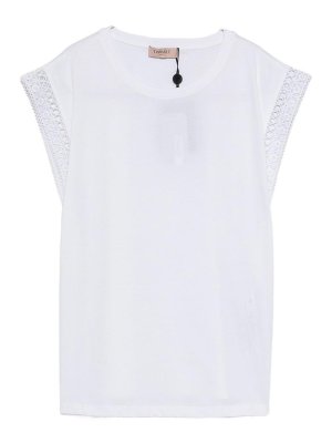 TWINSET: t-shirts - White Short-Sleeve T-Shirt