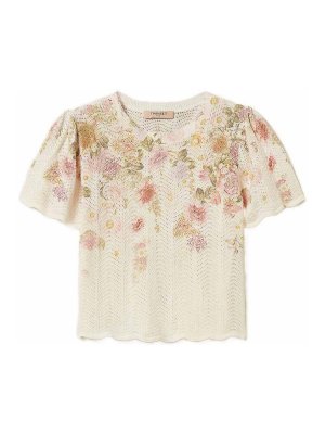 TWINSET: t-shirts - Short-Sleeve T-Shirt With Floral Print