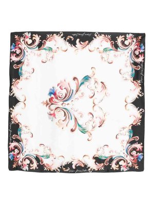 Versace Jeans Couture: Stoles & Shawls - Foulard In Silk With Multicolour Print