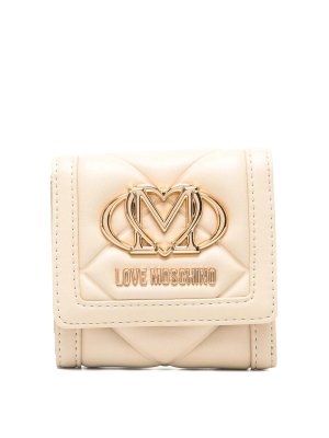 MOSCHINO: portafogli - Portafoglio trapuntato avorio a forma di