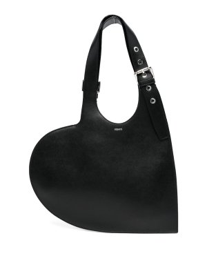 COPERNI: shoulder bags - Black Leather Heart-Shaped Shoulder Bag