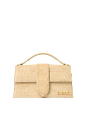JACQUEMUS: shopper - Borsa grande in pelle effetto coccodrillo